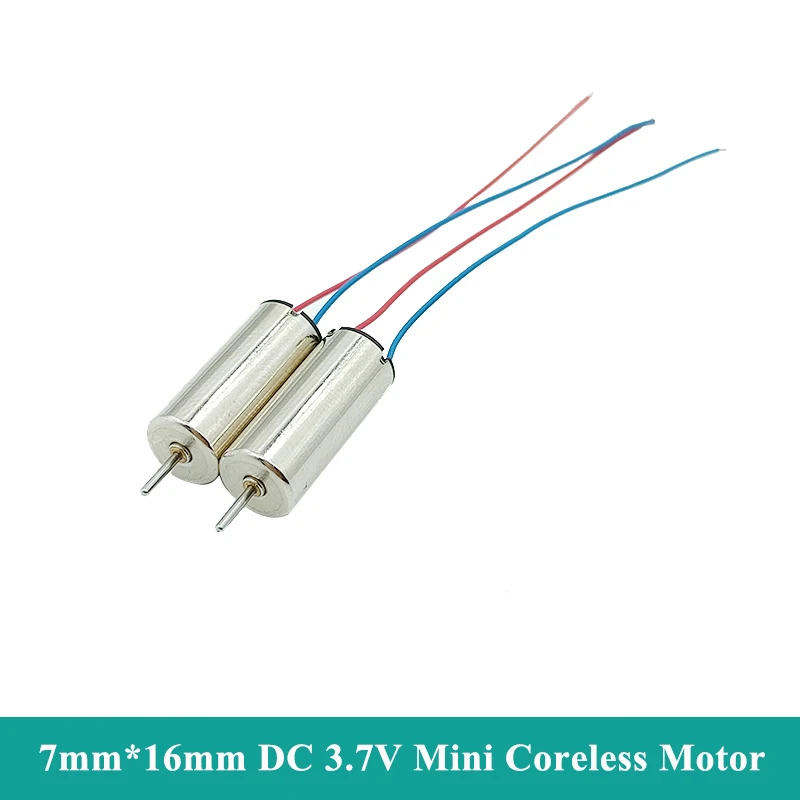 

2PCS 0716 Mini 7mm*16mm Coreless Motor DC 3.7V 40000RPM High Speed Micro Engine DIY RC Drone Aircraft Hobby Toy Model