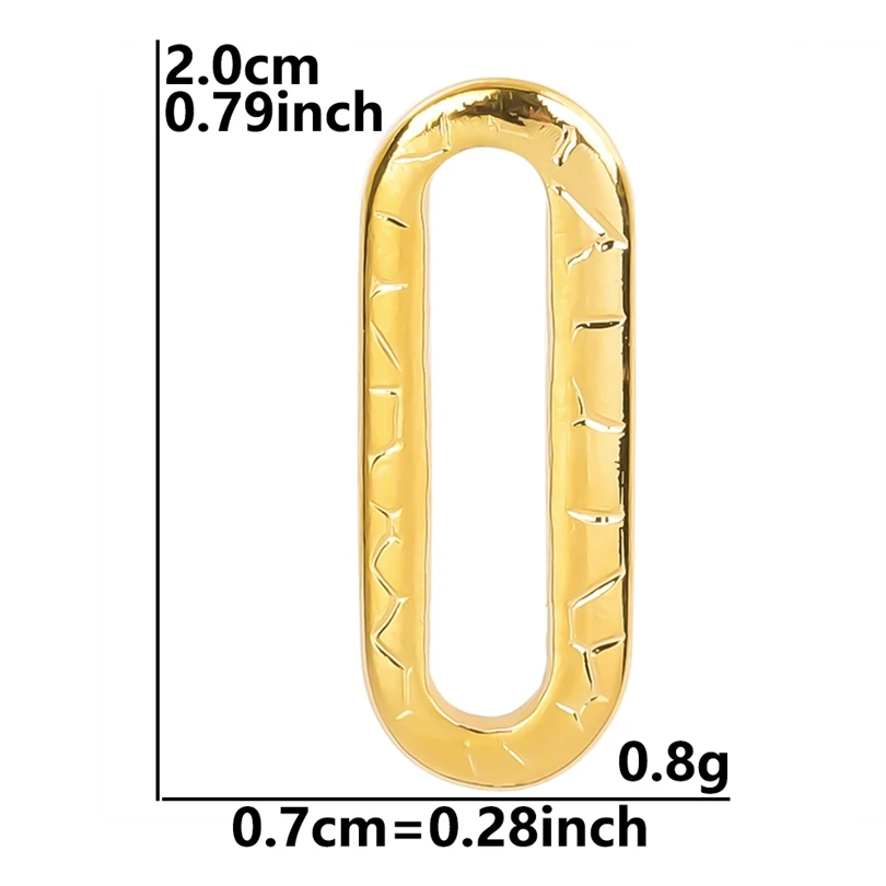 3pcs Texture Unevenness Oval Hollow Out Charm For Jewelry Making Stainless Steel Pendants Fit Necklaces Bracelet  Accessories