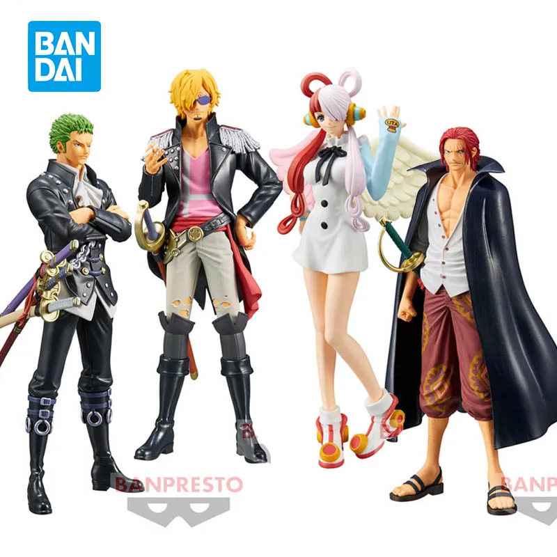 

Original Banpresto One Piece Dxf Anime Figure Roronoa Zoro Uta Shanks Sanji Red Theatrical Version Action Model Collectible Toys