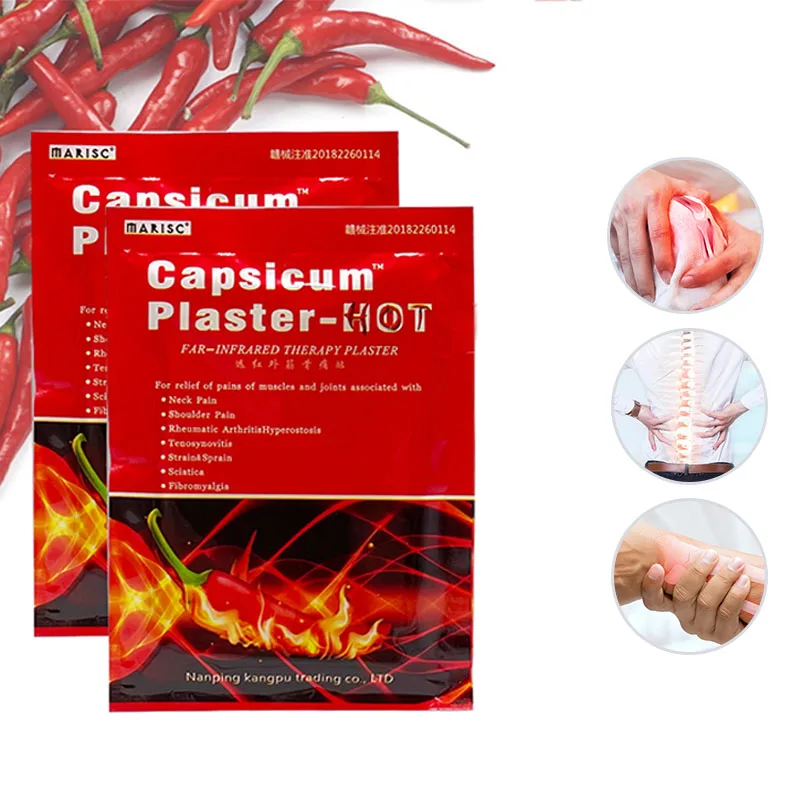 8/16/24Pcs Chinese Herb Extract Patch Arthritis Neck Cervical Spine Muscle Spondylosis Pain Relieve Hot Chili Medical Plaster