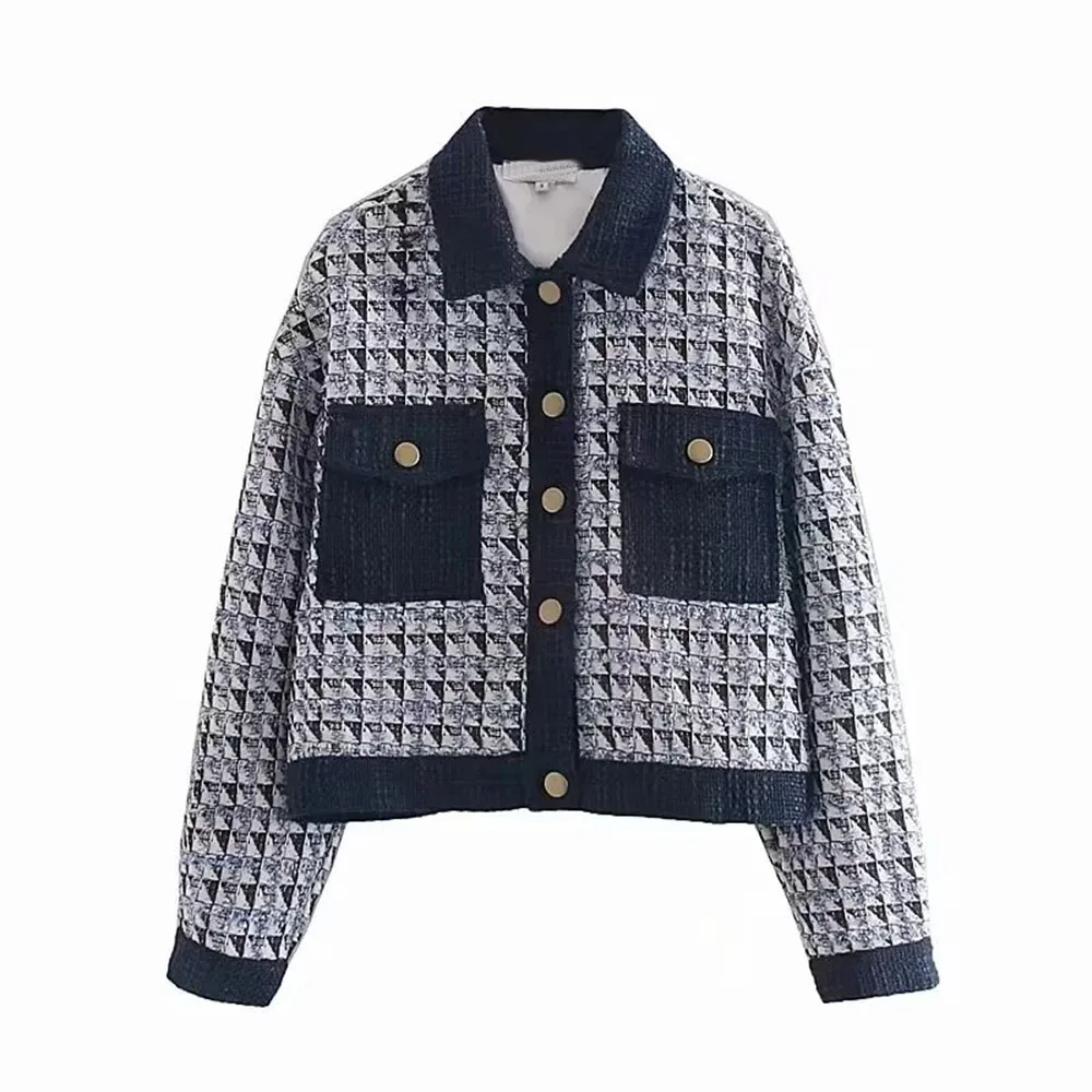 

Женская куртка с отложным воротником BER & OYS & ZA, маленькая яркая куртка с цветочным рисунком, 2022