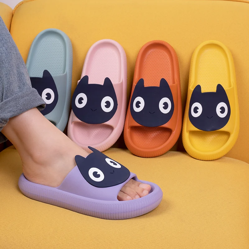 

Women Platform Slippers Sandles Eva Soft Sole Slides Sandals Leisure Men Ladies Indoor Home Bathroom Anti-slip Cute Cat Shoes