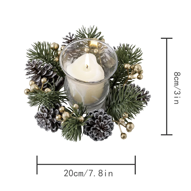 Рождественская свеча ягодной венок привлекательный подсвечник кольца для