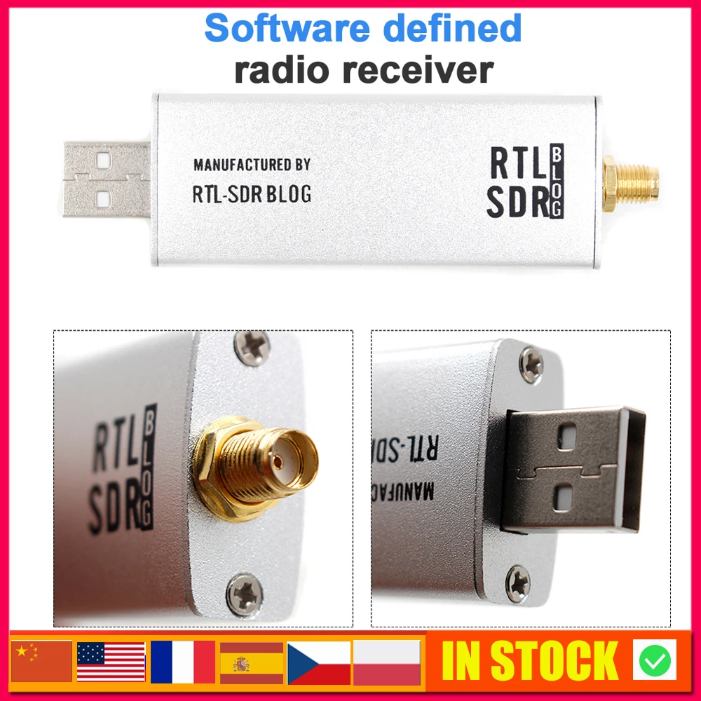 

RTL-SDR Blog RTL SDR Receiver V3 R820T2 RTL2832U 1PPM TCXO SMA RTLSDR Software Defined Radio (Dongle Only) SDR Dongle
