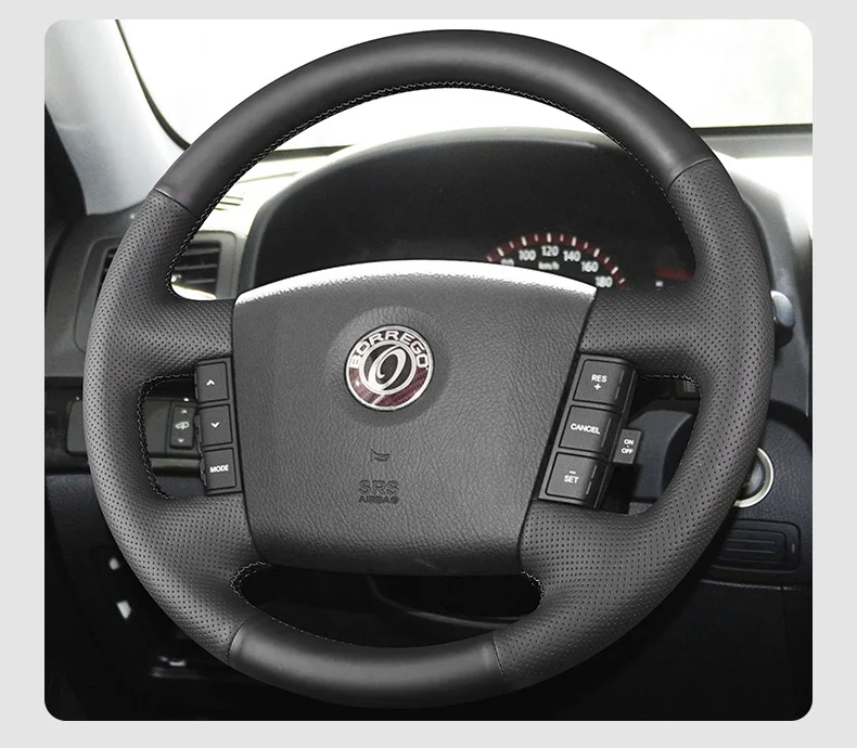 

Для Kia Mohave Borrego 2008, изготовленный на заказ кожаный чехол на руль, сшитый вручную