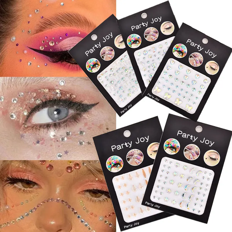 

3D Diamond Eyeshadow Stickers DIY Decal Body Brow Makeup Self Adhesive Jewels Tattoo New Face Rhinestones Tattoo Sticker