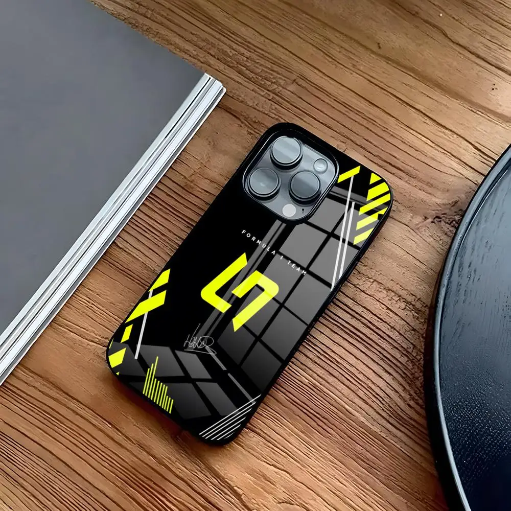 Чехол для телефона F1 Formula 1 L-Lando Norris IPhone 16 15 14 Pro 11 13 12 Mini 6 8 7 Plus Glass Luxury Design Cove