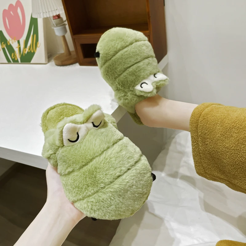 

2022 New Autumn Korean Fashion Simple Cotton Slippers Female Warm Plush Shoes Women Fashion Suede Slippers Women Zapatos Mujer