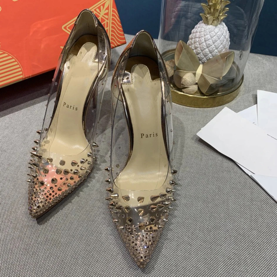 

Top Quality Womens High Heels Luxury Fashion Ladies Crystal Glisten Red Soled Shoes Classic Retro Designer High heel 0108HJ