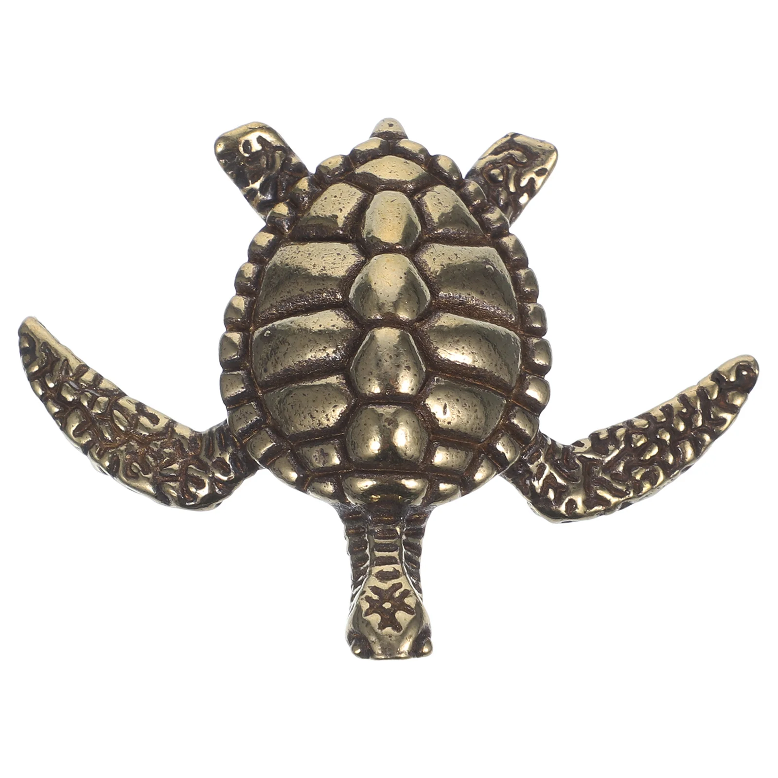 

Solid Brass Turtle Charm Sculpture Tabletop Water Toys Sea ​​turtle Decor Animal Statue Copper Model