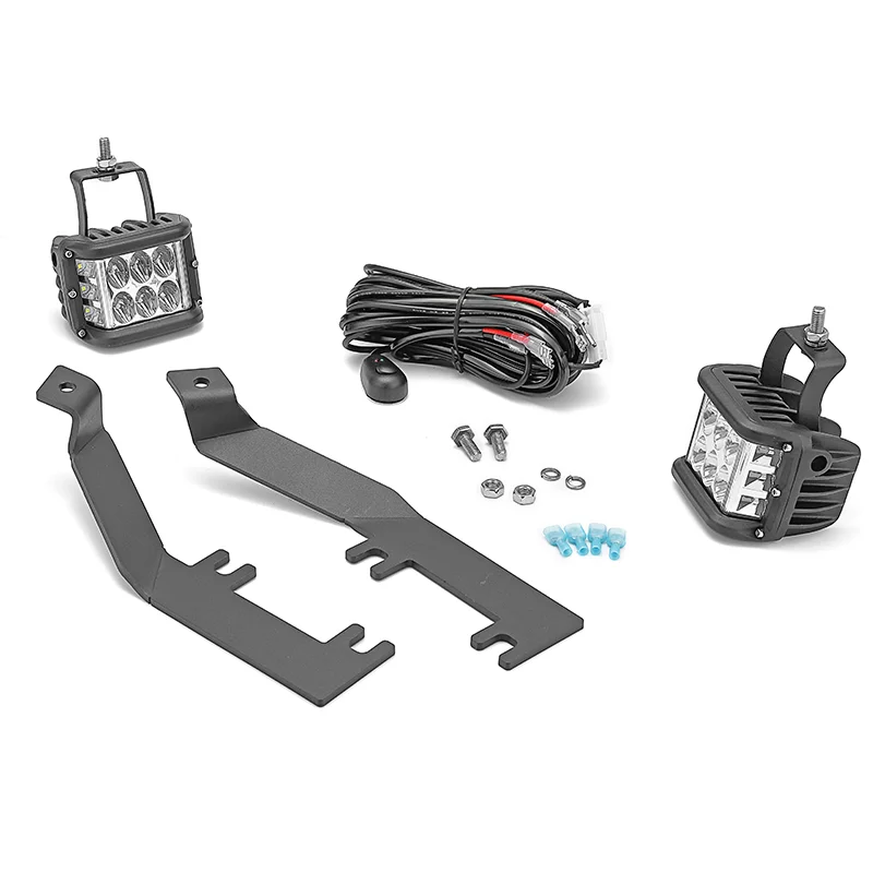 Car Light Accessories Over Hood Ditch 60W LED Fog Light Brackets Wire Kit Flood Beam 120 Degree  For 2008-2010 Ford F350 F250