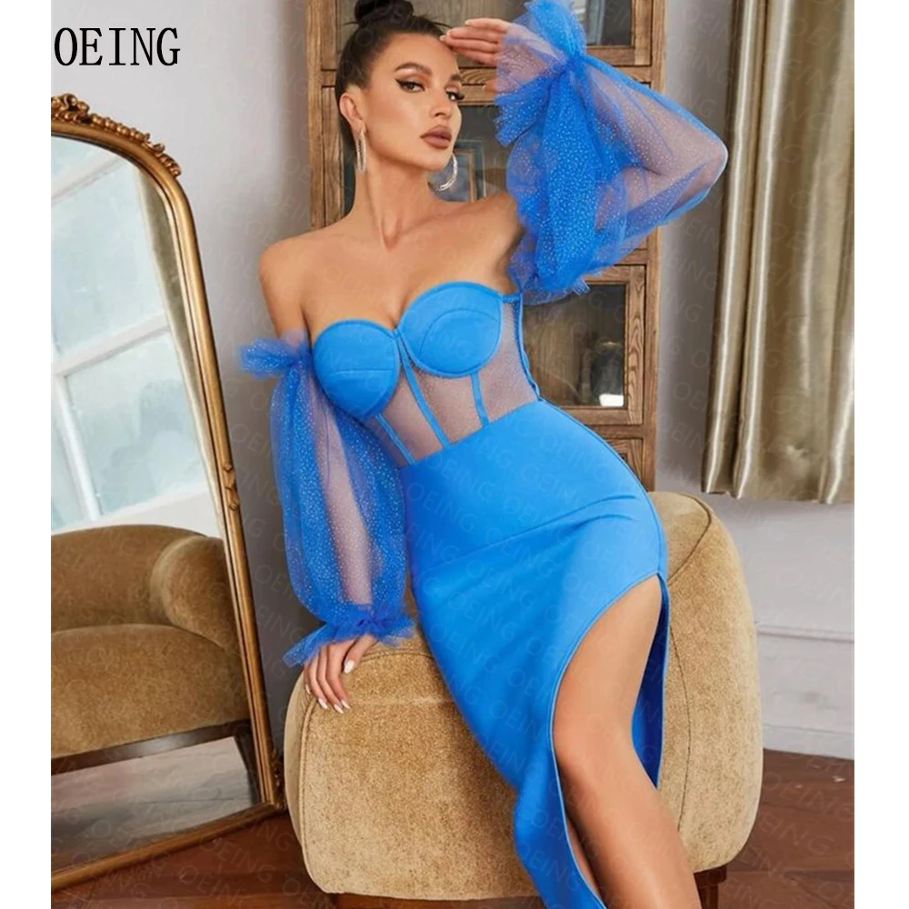 

Шикарные коктейльные платья до середины икры с Боковым Разрезом