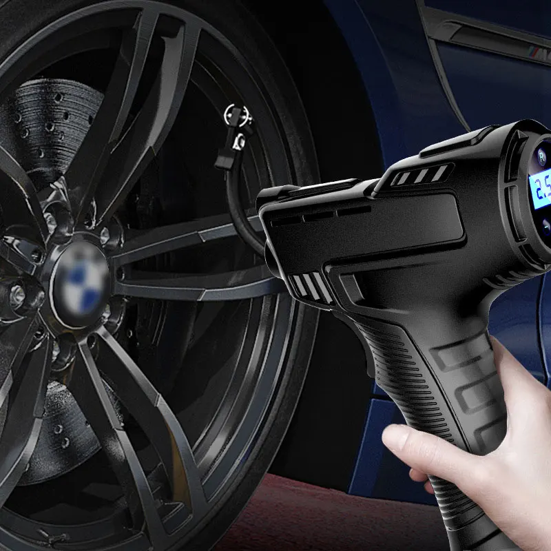 Купи Car Air Pump120W Car Tire Inflatable Pump with Lighting Portable Rechargeable Air Compressor Digital Car Tire Inflator Equipment за 1,337 рублей в магазине AliExpress