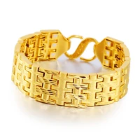 2019 popular vietnam alluvial gold simple fashion gold tanks chain bracelets designs jewelry for men