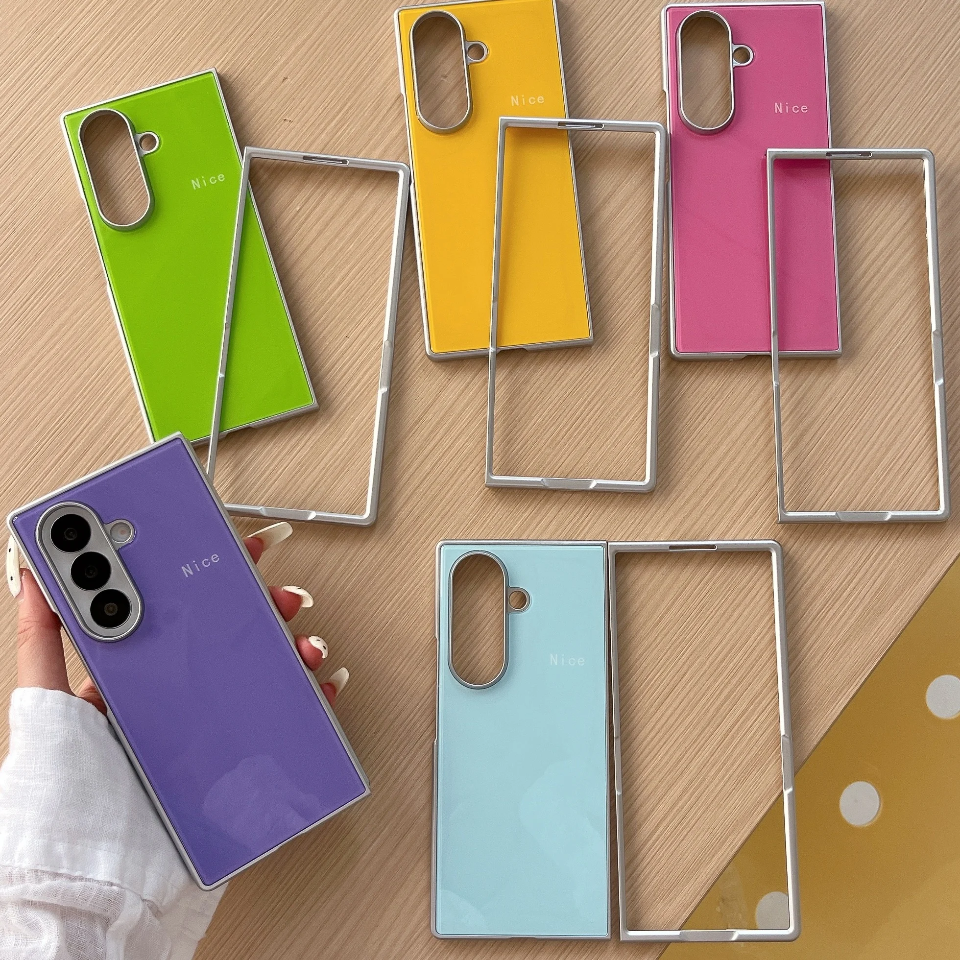 Прекрасный чехол конфетных цветов для Samsung Galaxy Z Fold 7, гальванизированный чехол для Samsung Z Fold 6, Z Fold 5, Z Fold 4, ударопрочный жесткий корпус для телефона (art.: 3920db56e59cb) - 3920db56e59cb