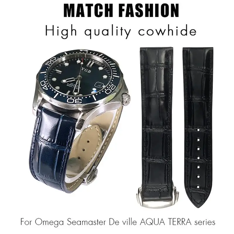 Ремешок BEFIA из натуральной кожи для часов 20 мм 22 18 19 21 Omega Seamaster AT150 Diver 300 De Ville