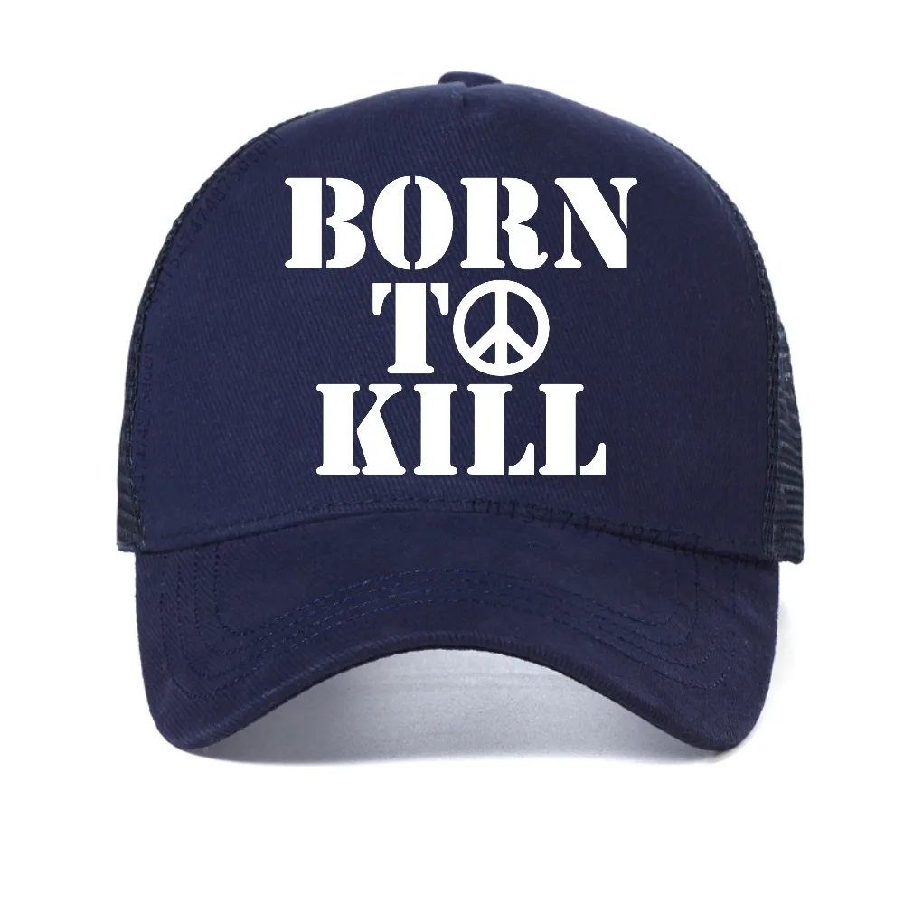 Фото Бейсболка Born To Kill Camiseta la Chaqueta Militar, модная ретро-кепка унисекс, повседневная сетчатая кепка-трукер, регулируемая кепка с застежкой-снэпбэк. №5