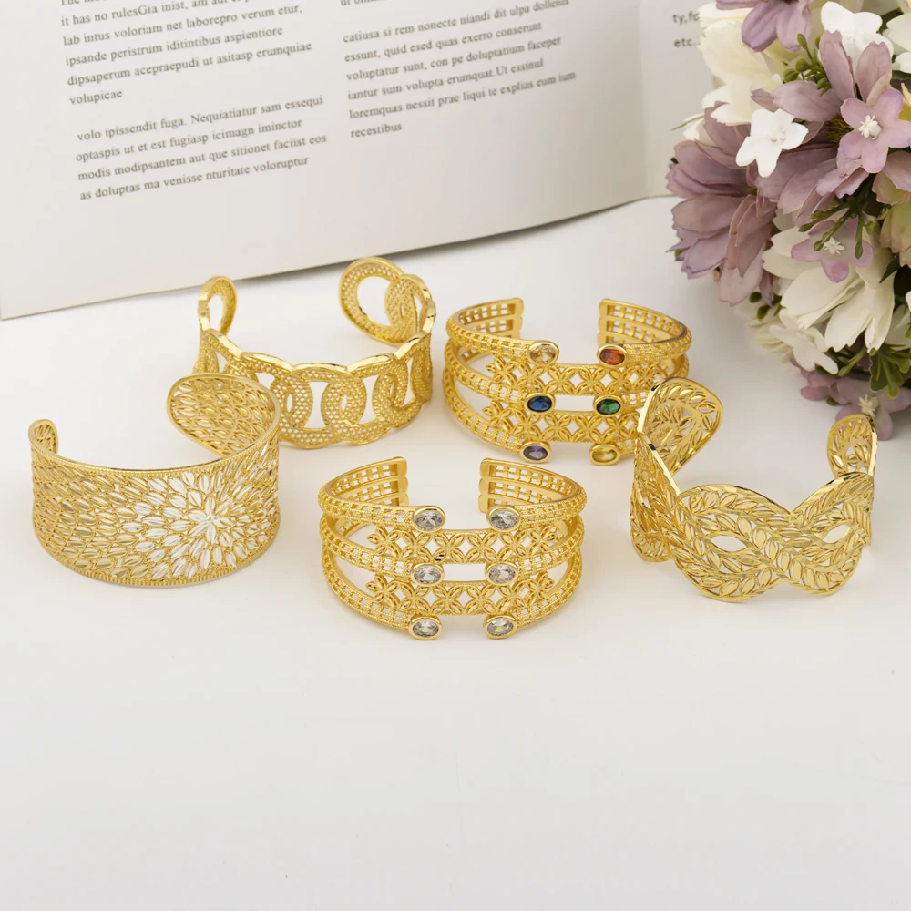 

Dubai Woman Fashion Bracelet Gold Colour Bracelets Ring Set Jewlery For Lady African Jewelrys For Party Anniversary Gift