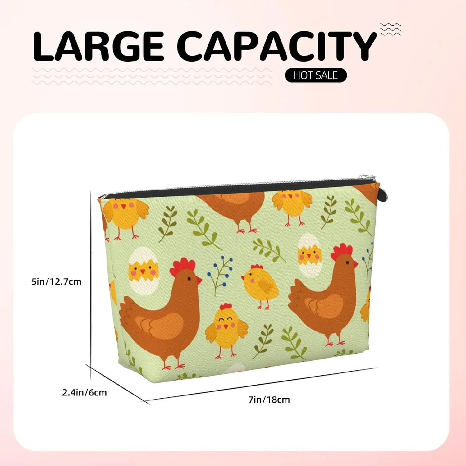Милая косметичка с курицей и цыплятами женские дорожные туалетные