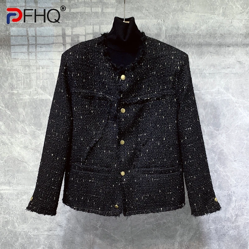 

PFHQ High Quality Small Fragrance Jackets For Male Korean Style Single Breasted Casual Handsome Autumn Light Luxury Coat 21Z2389