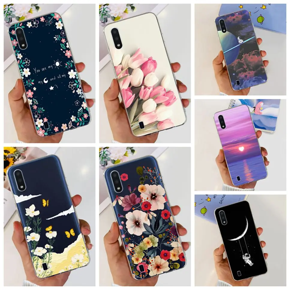 Чехол для Samsung Galaxy A01 5 7 " Модный мягкий силиконовый чехол из ТПУ с цветами