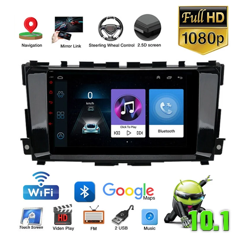 

Автомобильный DVD-проигрыватель на Android 10,1, семейный, Wi-Fi для Nissan Teana Altima 2013-2018, Автомобильный мультимедийный плеер 2Din