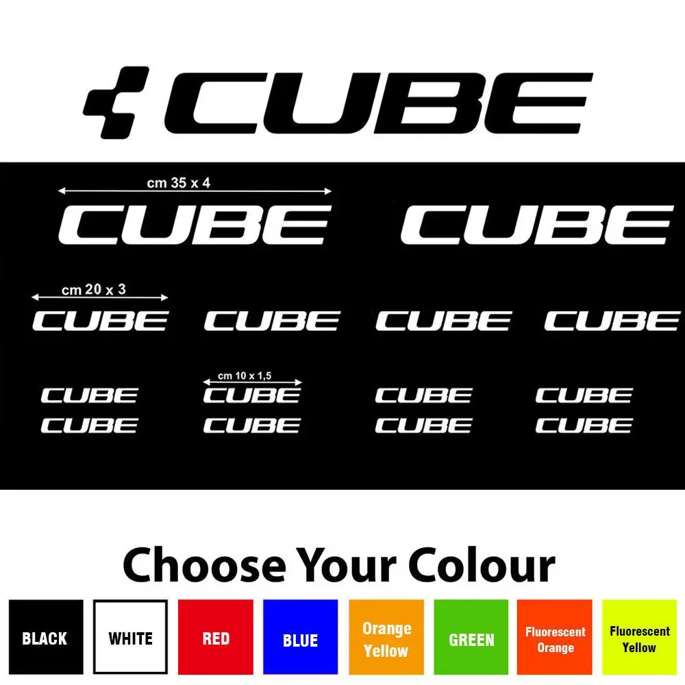 

14 ШТ. Для РАМКИ CUBE ВЕЛОСИПЕД ГРАФИЧЕСКИЕ НАКЛЕЙКИ КОМПЛЕКТ MTB BMX. ВЫБОР ЦВЕТА