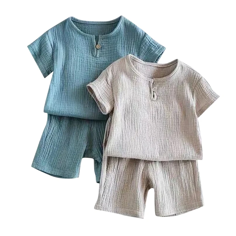 

2 Piece Boys Girls Clothing Sets 2023 Summer Baby Girls Clothes Retro Kids Children Clothes Suits New 12M-8 Years
