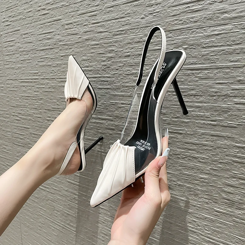 

2023 Fashion Pointed-toe Summer Pumps For Women Office Shoes 9cm Thin Heel Ladies Dress High Heels Solid Club Shoe Woman Sandals
