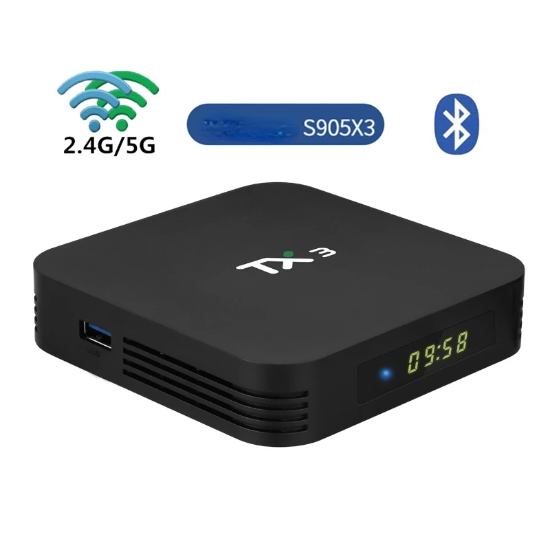 

Tx3 Android 9.0 Smart Tv Box Amlogic S905x3 8k 4k Media Player 4gb Ram 64gb 2.4g 5g Wifi Bt4. 0 H.265 Set Top Box Tvbox X3
