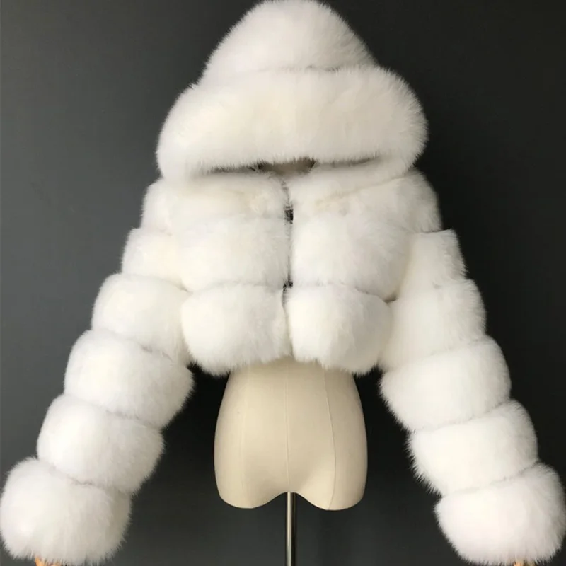 FURYOUME 2022 Winter Women Short Real Fox Fur Coat Fashion Luxury Natural Fur Jacket Custom Size Warm Fluffy Cropped Overcoat enlarge