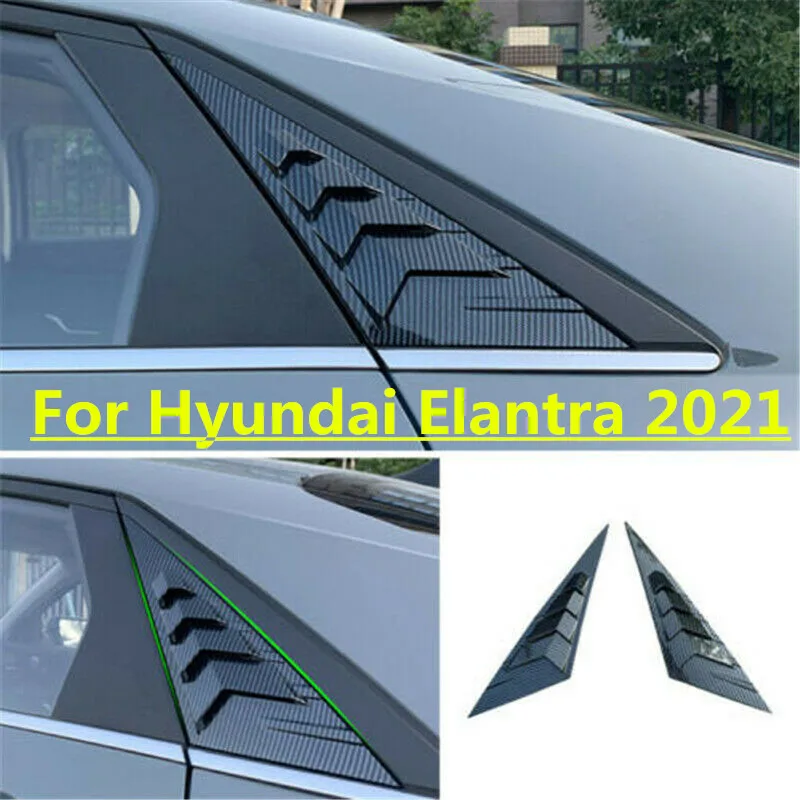 ABS Carbon Fiber Rear Side Vent Window Scoop Louver Cover Trim Vent Car Accessories For Hyundai Elantra 2021 ABS Carbon Fiber Rear Side Vent Window Scoop Louver Cover Trim Vent Car Accessories For Hyundai Elantra 2021