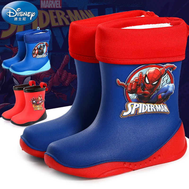 

Disney children's rain boots frozen elsa boys and girls rain shoes pupils light non-slip plus velvet baby water shoes