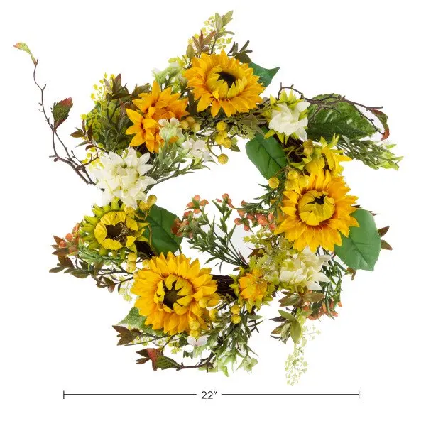 

Charming Splendid Artificial Sunflower Wreath - Ideal for Display or Decoration - A Perfect Home Gift Idea.