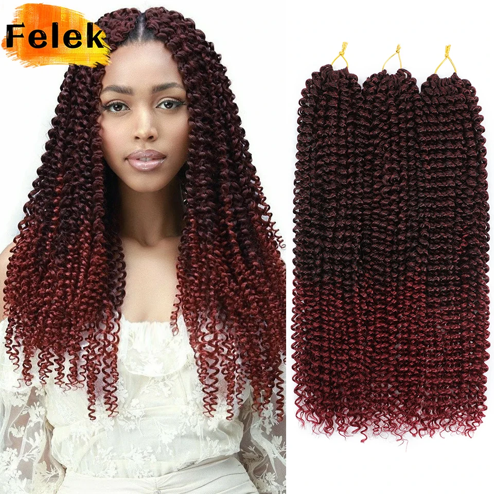 Фото 3-6 шт. Бохо-косы Passion Twist для плетения, 22 дюйма, синтетические кудрявые волосы для наращивания, волнистые косы Bug Water Wave для плетения крючком №1