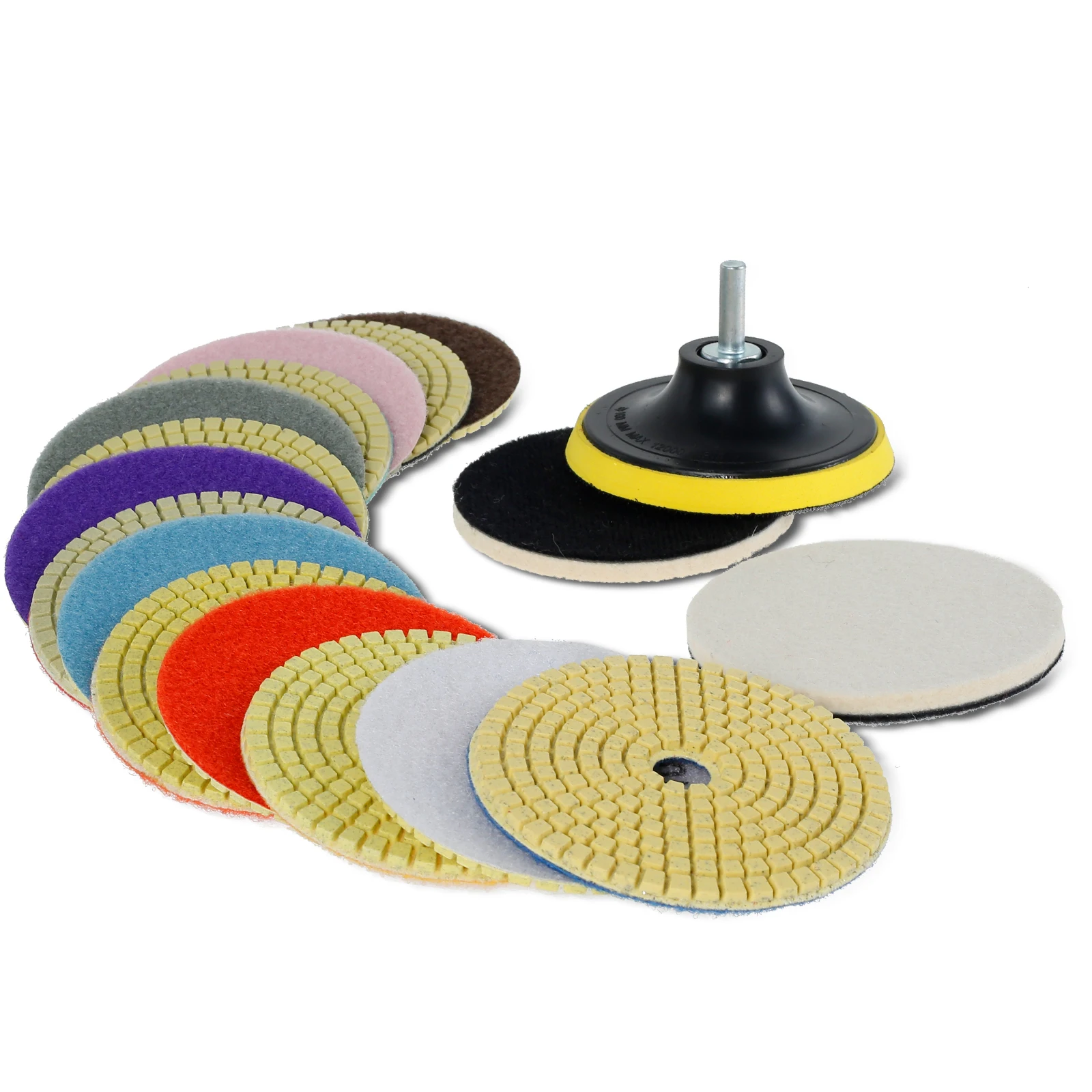 NewDiamond Polishing Pads 4 Inch 50-8000 Grit Diamond Buffing Pads Wet Dry Quick Change Polishing Pad Polishing Accessories for