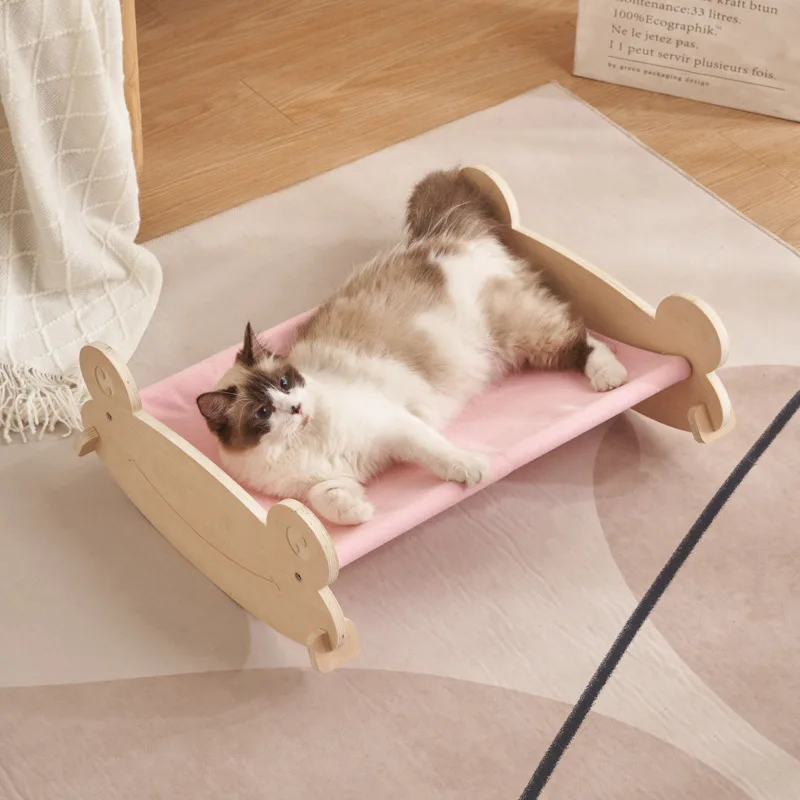 

Cat Bed House for Cats Hammock Kitten Rocking Chair Solid Wood Bed Swing Cat Basket Beds and Houses for Cat Pet Supplies