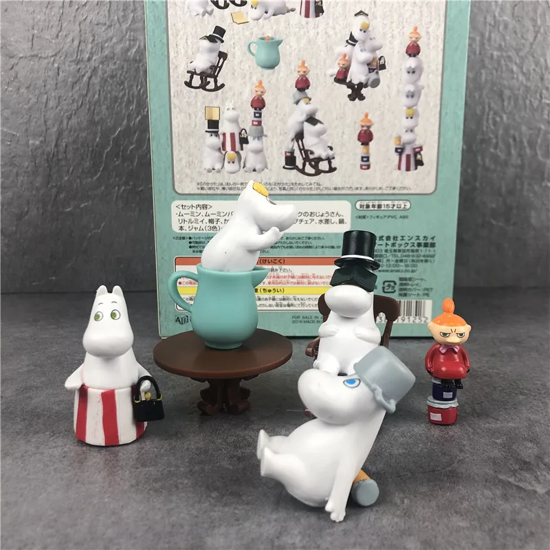 1-5cm Anime Moomins Valley Rare Kawaii Hippo Family Cute Mini Doll Pvc Action Figure Model Boy Girl Kids Toys Gift Figurine - купить по