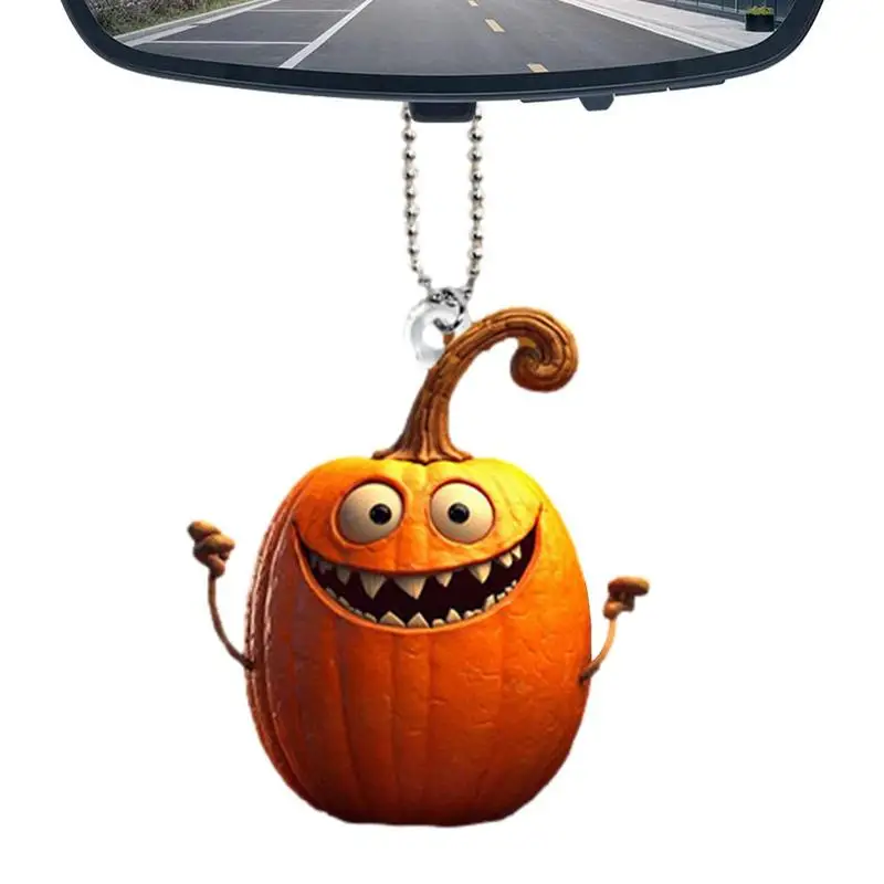 

Pumpkin Ornaments For Tree 2D Acrylic Pumpkin Hangable Ornaments Backpack Pendant Vehicle Rear View Mirror Cahrm Car Interior