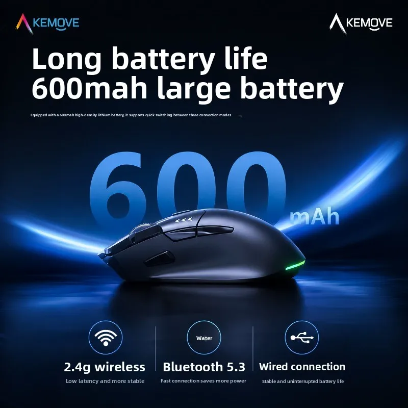 Фото Беспроводная мышь KEMOVE M2 с 6-ступенчатой регулировкой, откликом в миллисекунды, эргономичная, легкая, с увеличенным радиусом действия, для игр и офиса №5