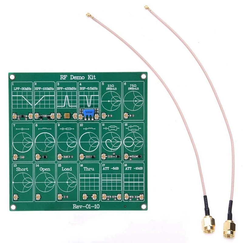 

RF Test Board Vector Network Test Filter / Attenuator RF Demo Kit For Nanovna-F With 2 CABLES