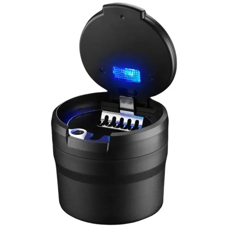 

Ashtray For Car Cool Ashtrays For Car Car Ashtray With Lid Portable Ashtray With LED Light Mini Car Trash Can For Outdoor Travel