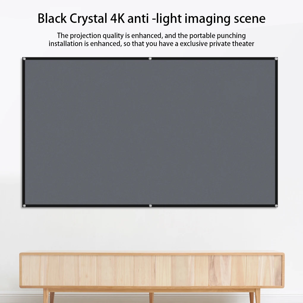 

Projector Screen 16 9 High-definition 4k Reflective Fabric Projector Screens Portable Movie Curtain for Home KTV Office