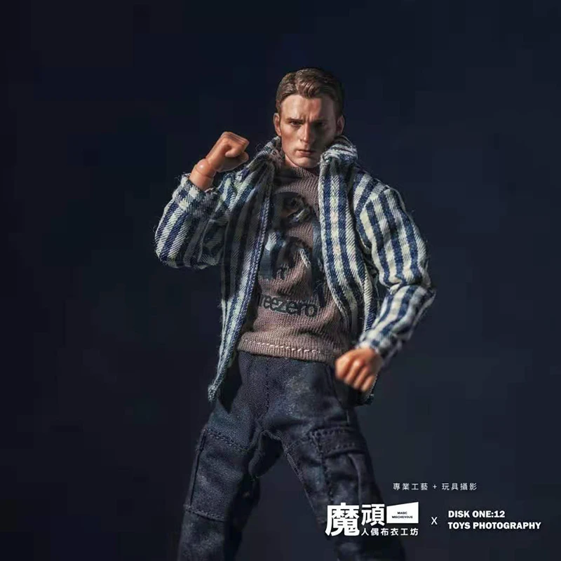 

1/12 Soldiers Clothes Men's 6 Inch Action Doll Jeans Trend Toy Shirt Overalls Suit