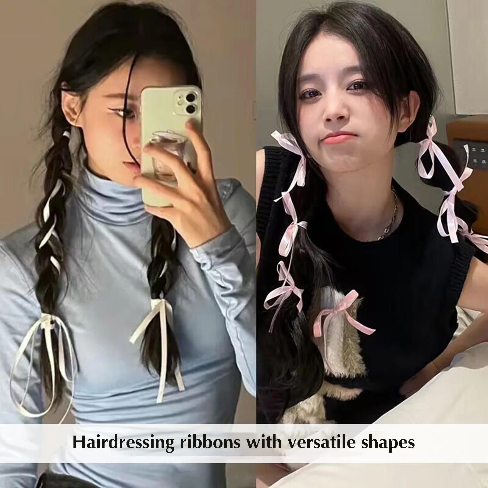 Банты для волос на заколке конского хвоста 2 шт. атласные заколки женщин девочек