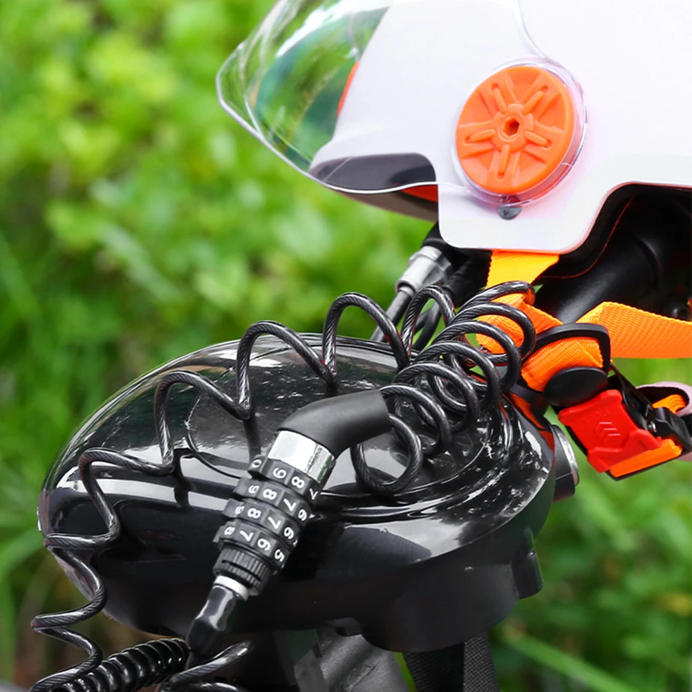 

Bicycle Anti-theft Lock 4 Digit Combination Code Zinc Alloy Cable Security Password Cycling Helmet Lock Motorcycle Backpack Lock