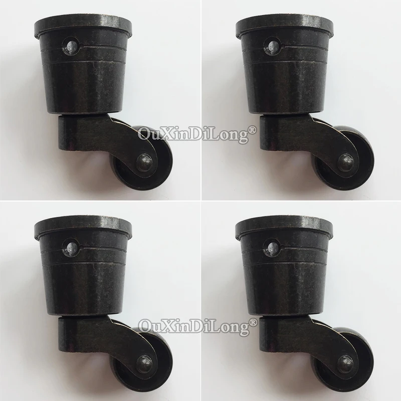 

Retro 4PCS 1inches European Brass Wheels Universal Furniture Casters Round Cups Table Chair Sofa Piano Flexible Rollers Runners