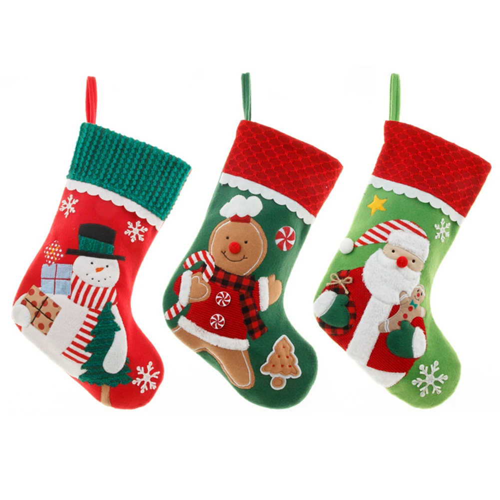 

1pc Christmas Stocking Xmas Gift Candy Bag Noel Christmas Decorations For Home Natal Navidad Sock Christmas Tree Decor