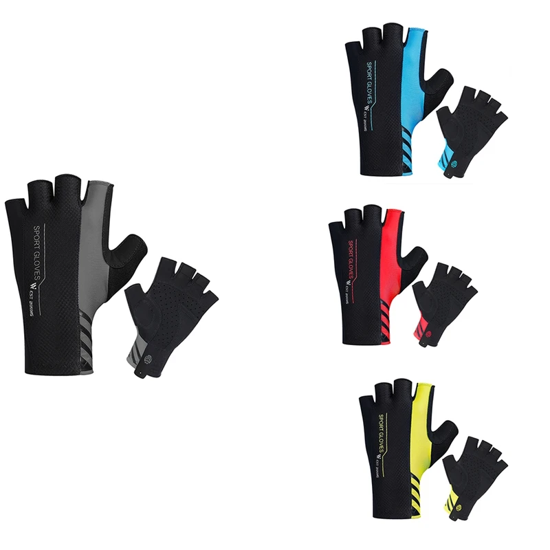 

WEST BIKING 1 пара велосипедные перчатки с открытыми пальцами, Нескользящие велосипедные перчатки с защитой от пота, противоударные дышащие спор...