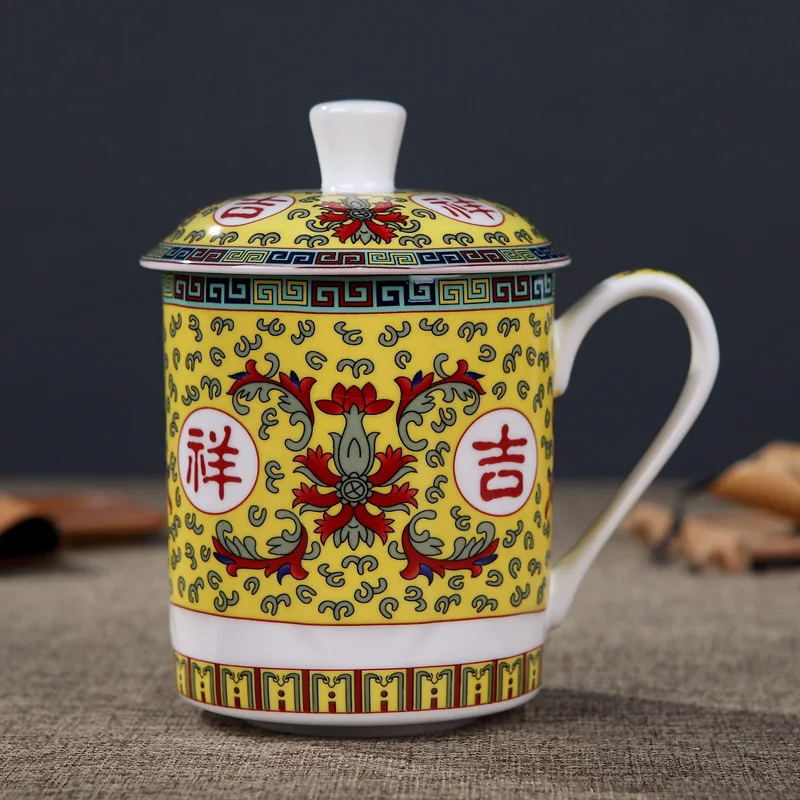 500 мл кружка для чая ручной работы Dragon Jingdezhen из костяного фарфора с крышкой